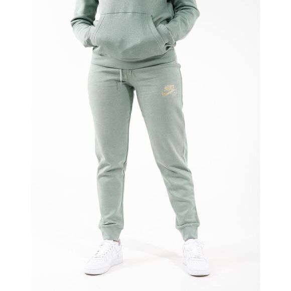 NIKE Light Green Club Fleece Tight Fit Glitter Sweatpants Jogger Size S Small - Picture 1 of 8
